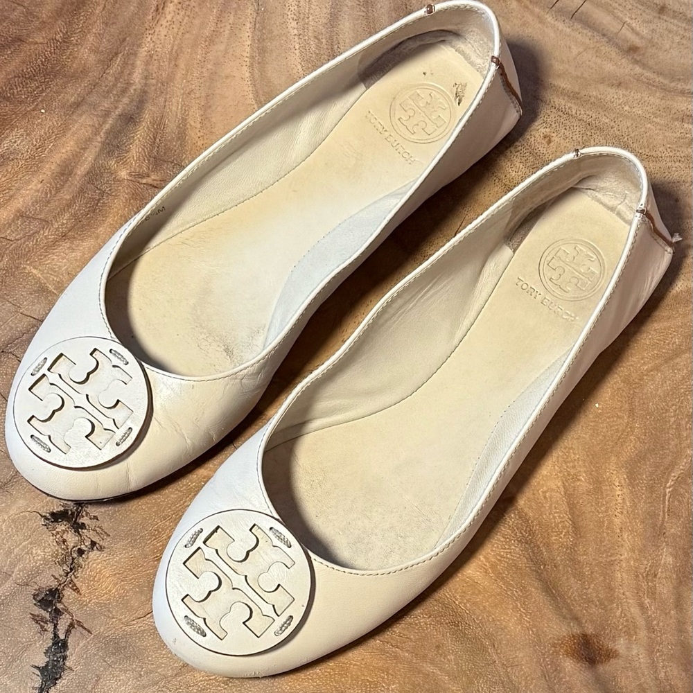Tory Burch Reva Deconstructive Women's Cream Ballet Flats